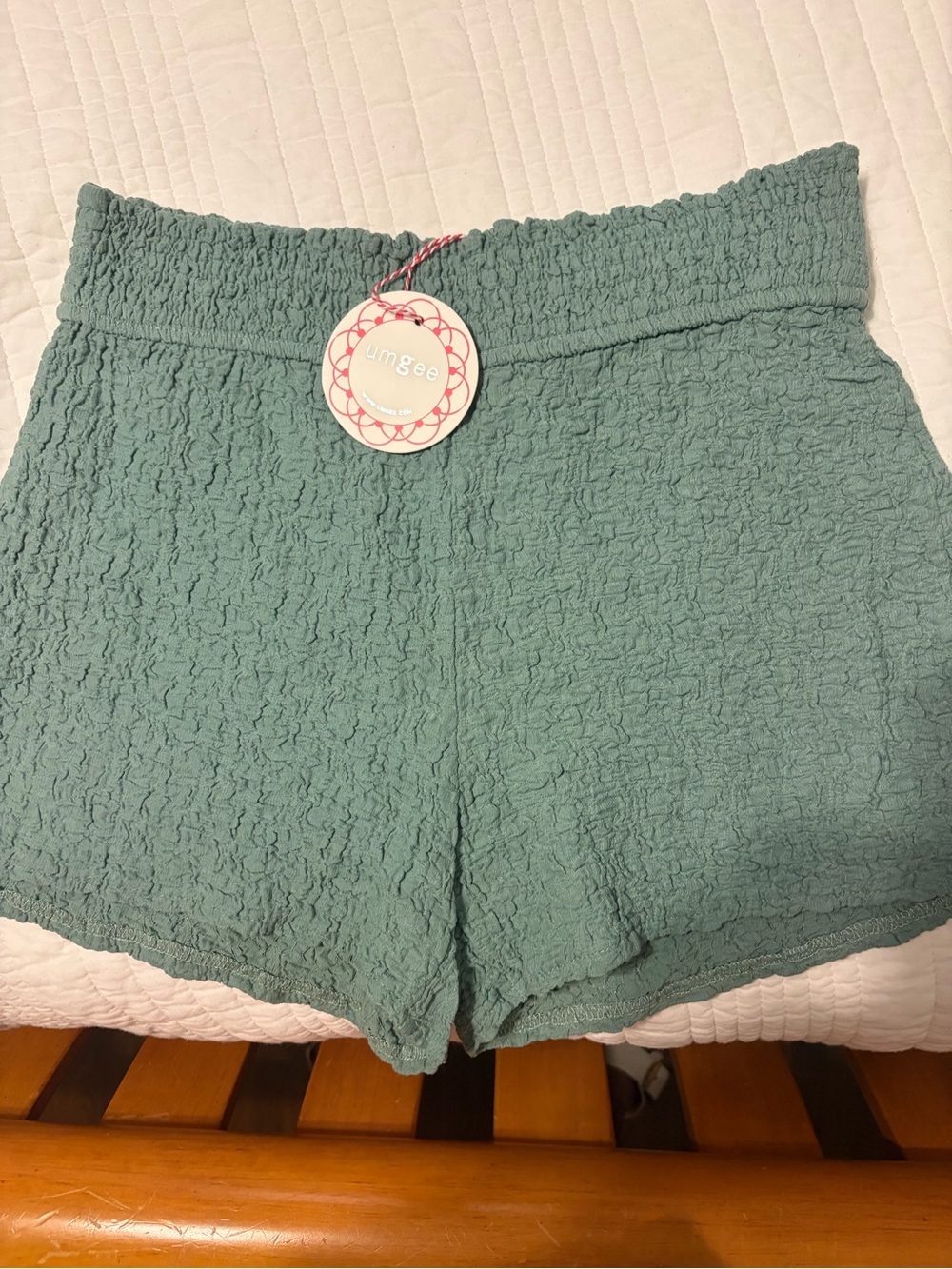 Umgee Seafoam Textured High-Waist Women's Shorts